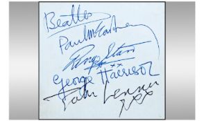 Authentic Beatles Hand Written Autographs. Of the fab four. George Harrison, Ringo Starr, Paul