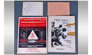 Muhammed Ali (Boxing) Autograph On Page plus Jack Solomon, Harry Carpenter etc. Sold with clay (