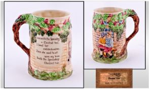 Royal Winton Musical Tankard, plays the tune ``Underneath the Spreading Chestnut Tree``; words to