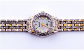 Ingersoll Date Just Steel and Diamond Set Ladies Wrist Watch. Serial number 33091. 100m water