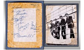 The Beatles 1963 Signed Photo Card A Black And White Star Pics Beatles Publicity Photo Card,