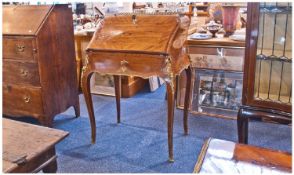 French Bonheur Du Jour Ladies Writing Fall Down Front Bureau In Kingwood, with shaped bombe sides