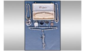 Mixed Lot Of Oddments And Collectables. Comprising Simulated Pearl Necklaces, Silver Napkin Ring,