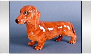 Beswick Dog Figure Dachshund. Tan gloss. Model 361. Issued 1936-1983. Height 5.5 inches. Mint