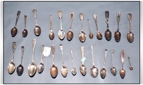 A Collection of 18th/19th and 20th Century Silver Spoons, Various Hallmarks or Marked Silver (
