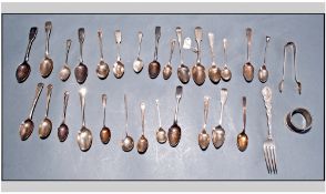 A Collection of 18th/19th and 20th Century Silver Spoons. Various Hallmarks or Marked Silver (