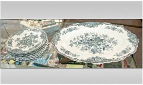 Royal Crown Ducal Bristol 1950's 14 Piece Set comprising 13 fruit plates, 7 inches in diameter and