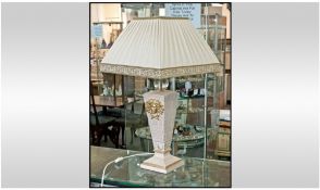 Versace Style Table Lamp, with cream shade. Height 28 inches.