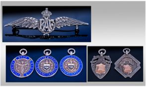 A Small Collection of Vintage Silver and Enamel Medals ( 5 ) In Total. All with Full Silver