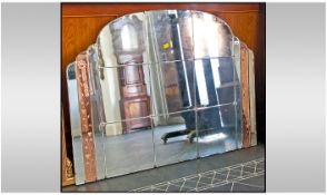 Large Art Deco Over Mantle Mirror. 49 inches wide and 35 inches high.