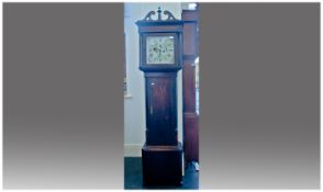 Grandfather Clock With Square Painted Dial, with an 8 day movement. The face decorated with