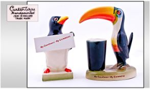 Carlton Ware Hand Painted Guinness Advertising Figures, 2 In total. 1, Toucan figure, 8.5 inches