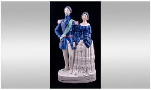 Staffordshire Large 19th Century Figure Of Princess Royal And Prince Frederick William Of Prussia.