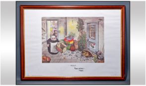 Carl Giles Signed Limited Edition Framed Print "Grandma And The Christmas Turkey" Numbered 50/150