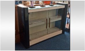 Bramson Furniture Art Modern Display Unit. Painted cream and black metal frame with two glazed doors