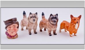 Three Beswick Corgi And Scottie Highland Terrier Figures. All approx 2.5 inches high. Together