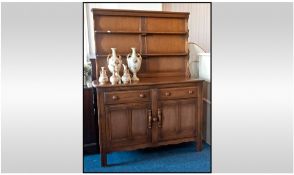 Ercol Welsh Dresser With Plate Rack, Two Drawer Cupboard Base, Height 64 Inches, 46 Inches Wide x 19