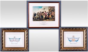 Three Modern Framed And Glazed Prints. Comprising 2 French prints "Baignoire Pompadour" and "