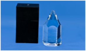 Hoya Lead Crystal Pencil Shaped Paperweight, 5.5" in height with box. Retails 300GBP 1990's.
