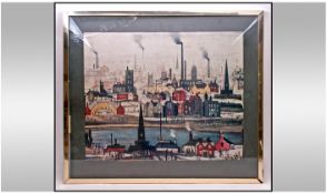 Framed Lowry Print. 'Industrial Landscape - The Canal'. 30 by 27 inches.