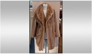 Kiaf Chic Fishergate Preston 3/4 Length Hazel Mink Coat.