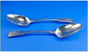 George III Pair of Large Silver Table Spoons. Hallmarks are Excellent, Makers Mark J.M ( John Meek )