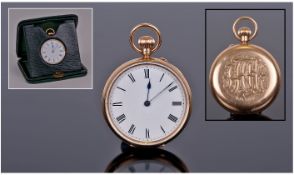 Victorian Fine 18ct Gold Open Faced Pocket Fob Watch. Date 1900 LONDON Hallmarked. Complete with