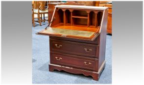 Rossmore Fine Modern Furniture, Top Quality Polished Mahogany Bureau, with fitted interior and three