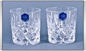 Set Of Two Edinburgh Crystal Whiskey Glasses. In original box. Good condition, never used.