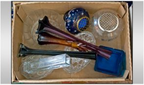 Box of Assorted Glass Ware including vases, bowls etc