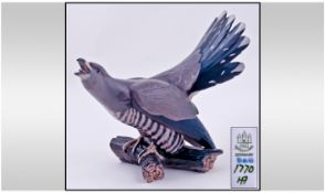 Bing And Grondahl Denmark Bird Figure. 'Cuckoo' number 1770. Dahl Jenson designer. Full stamp to