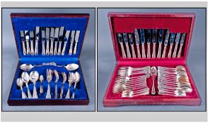 Two Complete Sets Of Canteens Of Cutlery. Original boxes. One containing 43 pieces and the other