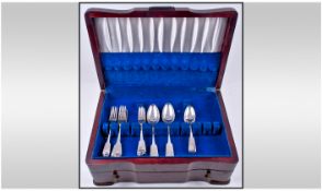 A Good Selection of George III Silver Flatware, Comprising Six Medium Sized Forks, Six Large