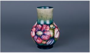 Moorcroft Globular Shaped Vase ' Clematis ' Design. c.1940's. Height 7 Inches. Chip to top rim.