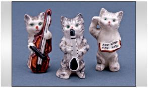Beswick - Rare Miniature Cat Figures ( 3 ) In Total - Part Band. Each Figure Is 2 Inches In