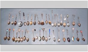 A Good Collection of 19th and 20th Century Silver Spoons. All Hallmarked or Stamped Silver. ( 41 )