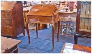 French Bonheur Du Jour Ladies Writing Fall Down Front Bureau In Kingwood, with shaped bombe sides