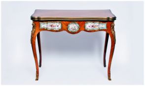 Fine Mid 19th Century Kingwood Veneered and Ormolu Mounted Card Table, in the French taste, the
