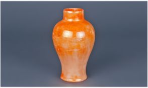 Royal Doulton Lustre Vase ' Orange ' Colour way. c.1920's. Stands 5.75 Inches High. Excellent