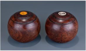 Two Crown Bowls 'Lignum Vitae'.