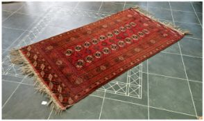 Antique Bokara Tekke Prayer Rug, on a red ground. With floral and geometric borders. In fine