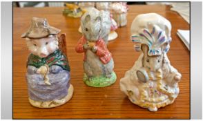 Collection Of 3 Royal Albert Beatrix Potter Figures. Comprising; 1, Lady Mouse, height 4 inches.