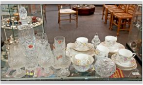 Flant Tuscan China 19 Piece Part Tea Service, comprising 6 cups and saucers, 5 side plates, sugar