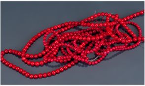 Five Strands Of Coral Beads