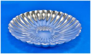 Elkington Silver Plated Fluted Bowl Of Good Quality. Elkington mark to base. 10.5" in diameter.