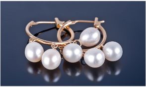 9ct Gold Pearl Set Earrings.
