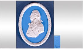 Wedgewood 19th Century - Fine Oval Shaped Jasper Ware Plaque of  Admiral Nelson. Height 4.5 Inches.