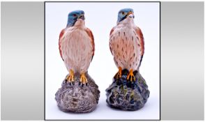 Beswick Bird Figural Whiskey Flasks. 2 in total. With original seals filled with Scottish Whiskey,
