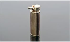 Italian Silver Cased Cigarette Lighter, Oval Reeded Case With Italian Hallmark, Monogrammed To