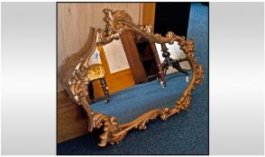 Gilt Framed Rocco Style Mirror, 30 inches high
